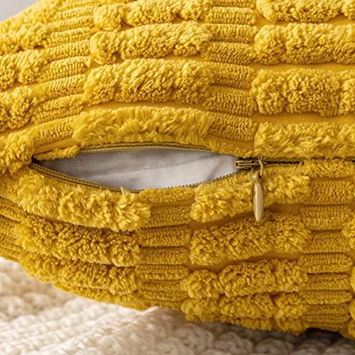 MIULEE Decorative Throw Pillow Covers 20x20 Mustard Yellow Pack of 2