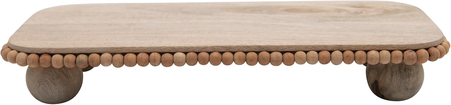 Modern Footed Serving Tray/Decorative Wood Pedestal for Dessert Table / Natural