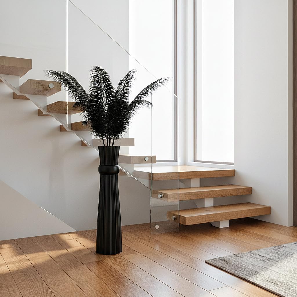 Tall Floor Vase / Black / 23.6 In