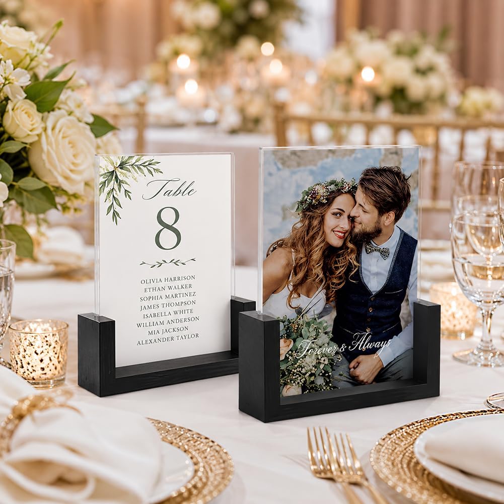 Rustic Wooden Photo Frames / Black / 5 x 7 / Set of 2