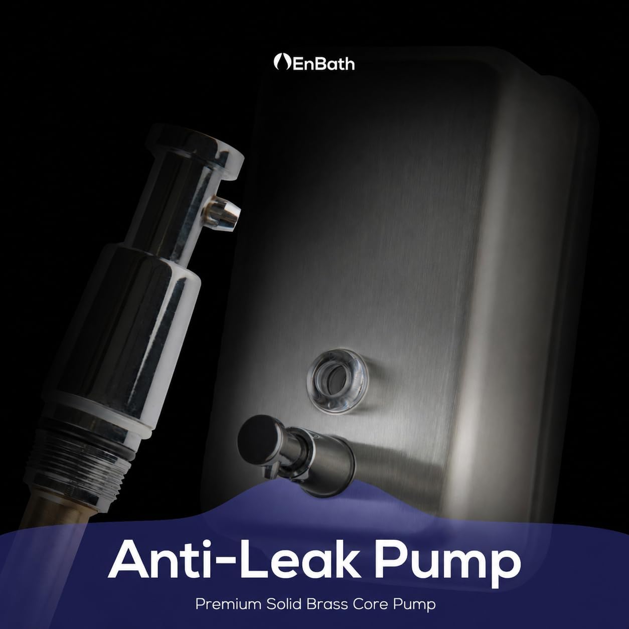Commercial Soap Dispenser Wall Mount, 304 Stainless Steel & Solid Brass Pump Core, Industrial Grade Hand Soap Dispenser