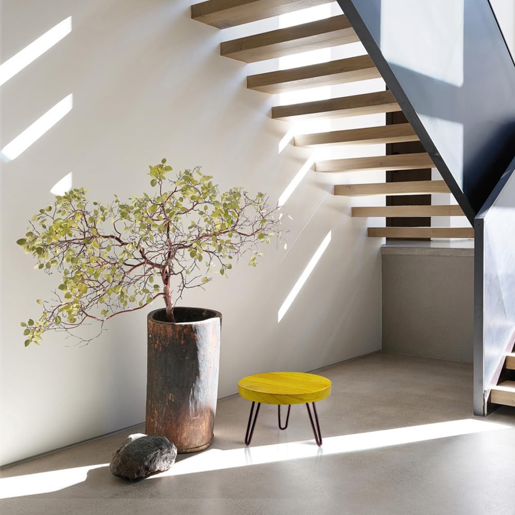 OBTAIN Plant Stand Indoor Outdoor, Wooden plant Stool, Mid Century Plant Stand for Indoor Plants, Wood Modern Plant