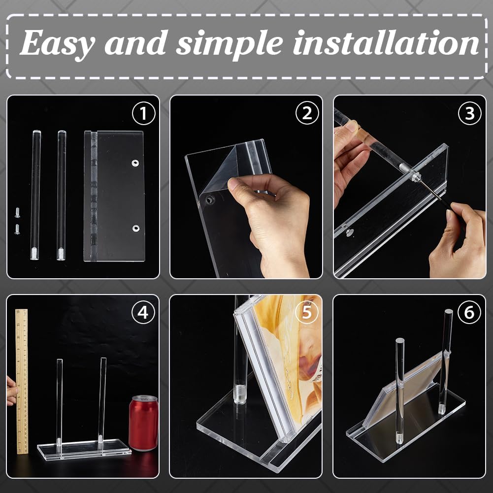 Tabletop Acrylic Book Display Stand Acrylic Display Easel Artwork Storage Rack / Clear / 7.83 x 3.5