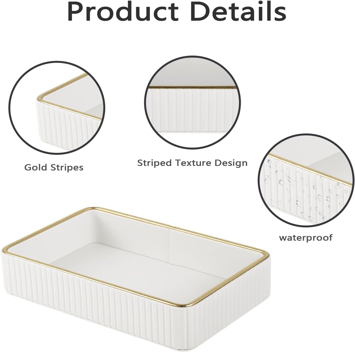 PU Leather Valet Tray / Cream