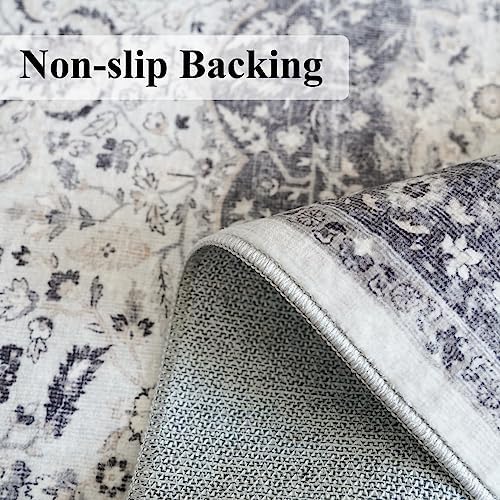 Hallway Washable Runner Rug - 2'6x12 Kitchen Rugs Entryway Rug Runner Vintage Soft Floor Mat Non Slip Indoor Farmhouse