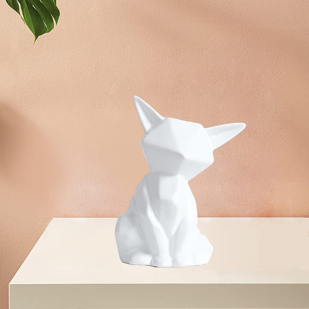 Modern Geometric Fox Statue Ornament Cafe Shopwindow Sculptures Animal Abstract Figurines Statue