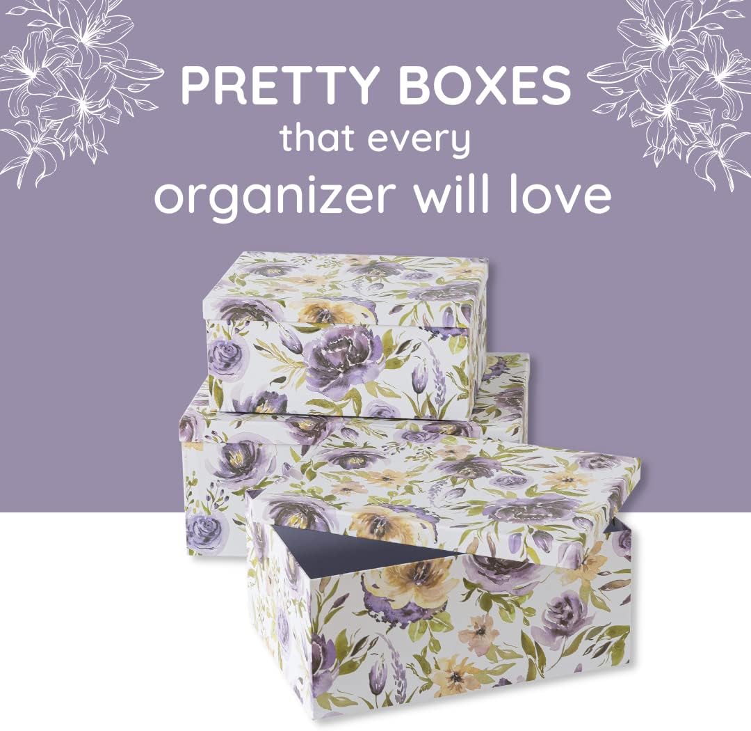 Large Keepsake Boxes / Purple Passion / Set of 3