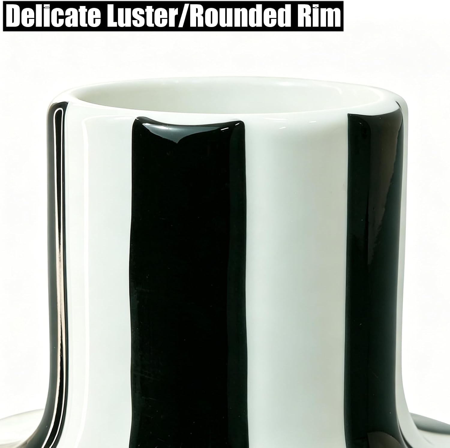 Striped Ceramic Vases / Black / 5.5 Inch