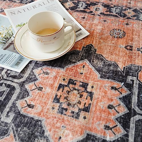 Hallway Washable Runner Rug - 2'6x14 Kitchen Rugs Entryway Rug Runner Vintage Soft Floor Mat Non Slip Indoor Farmhouse
