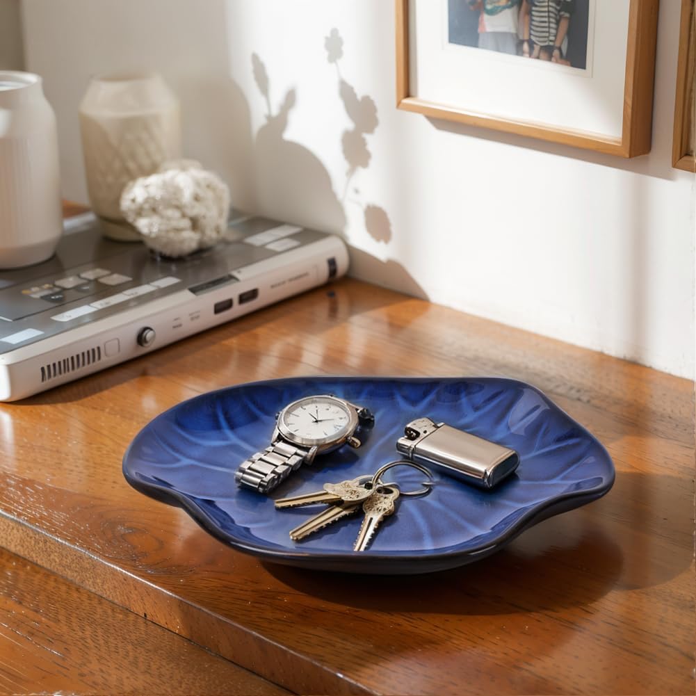 Ceramic Bowl Decorative / 8.3in / Blue