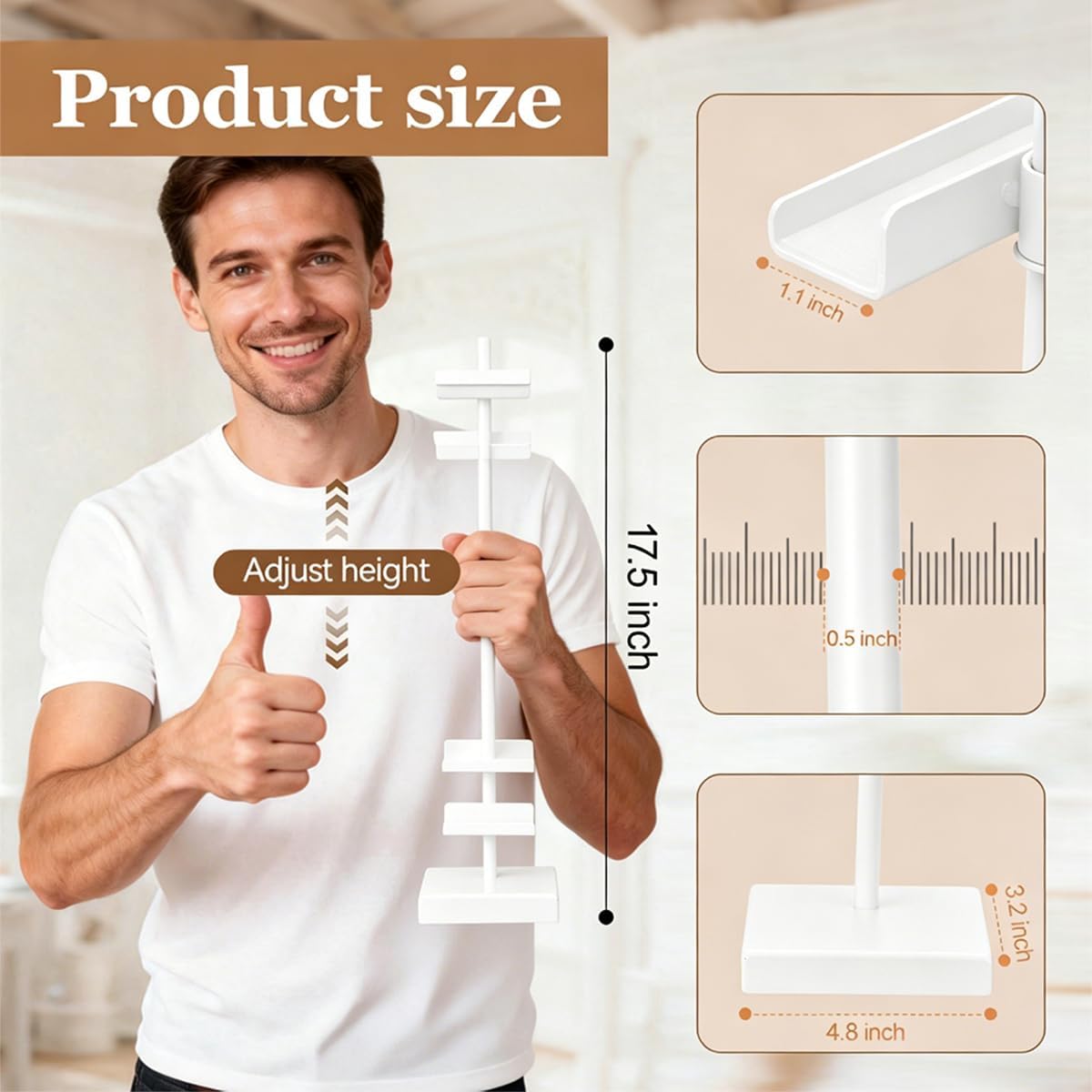 18'' Adjustable Tabletop Easel Stand, White Easel for Display | Steady and Elegant Picture Easels for Display, Picture