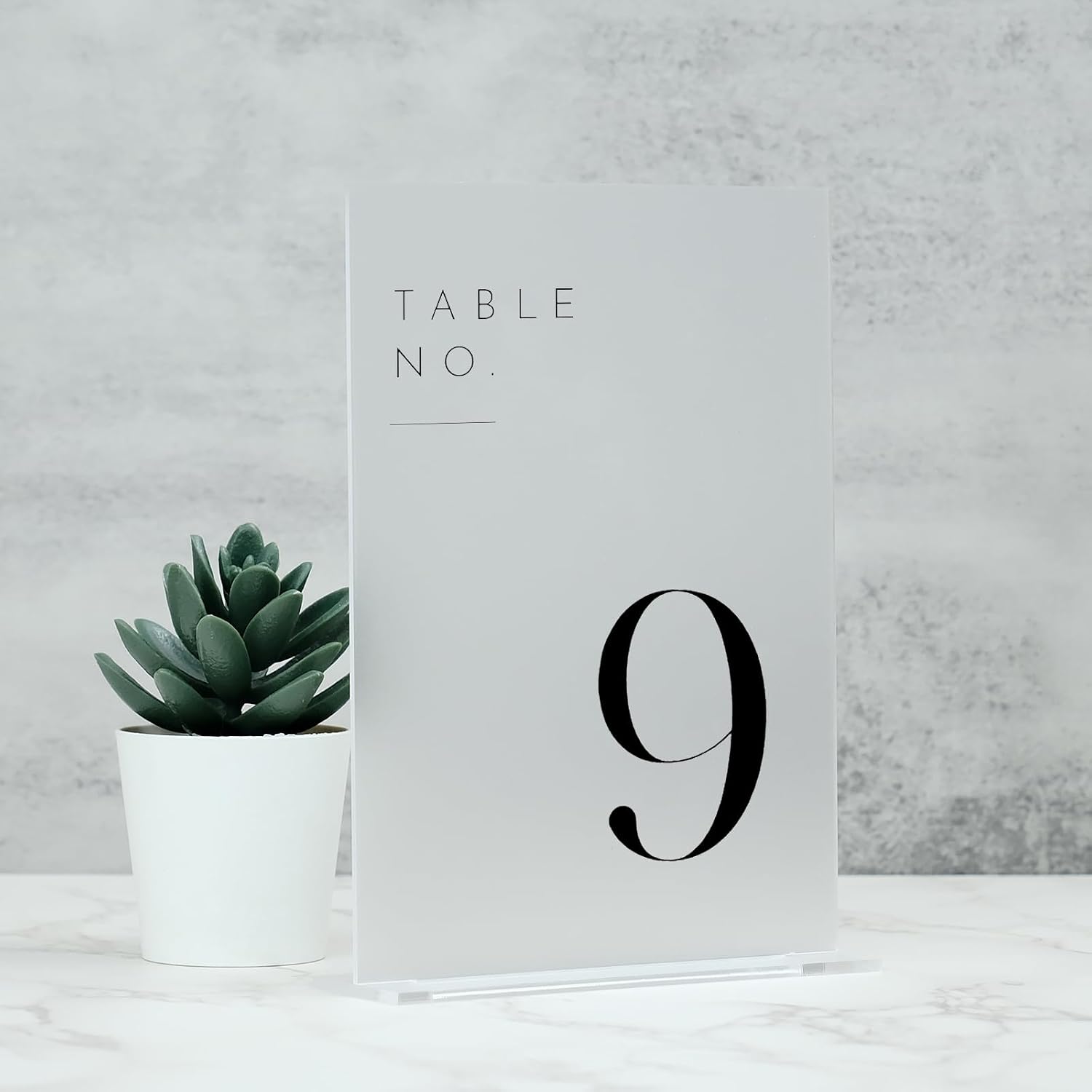 Frosted Wedding Table Numbers 1-30 with Stands | 5"x7" Frosted Acrylic Table Numbers, Perfect for Wedding Reception