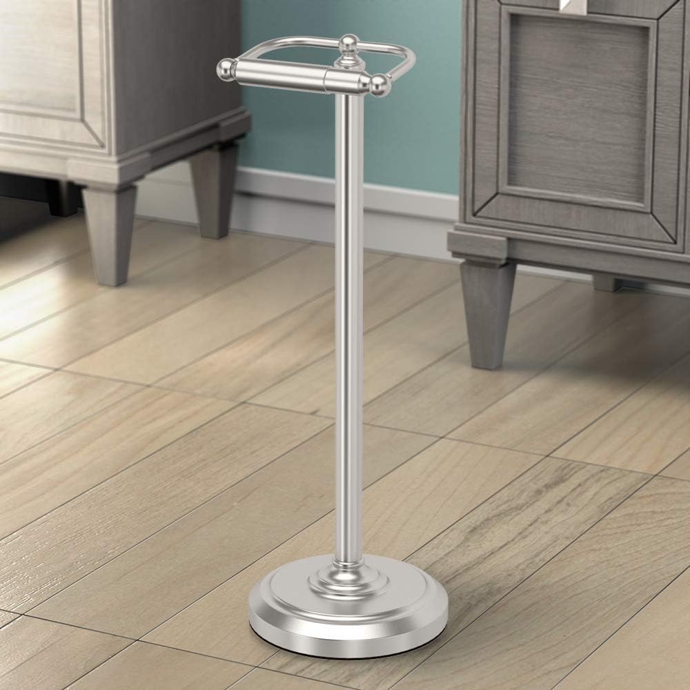 Gatco 1436SN Pedestal Toilet Paper Holder, Satin Nickel