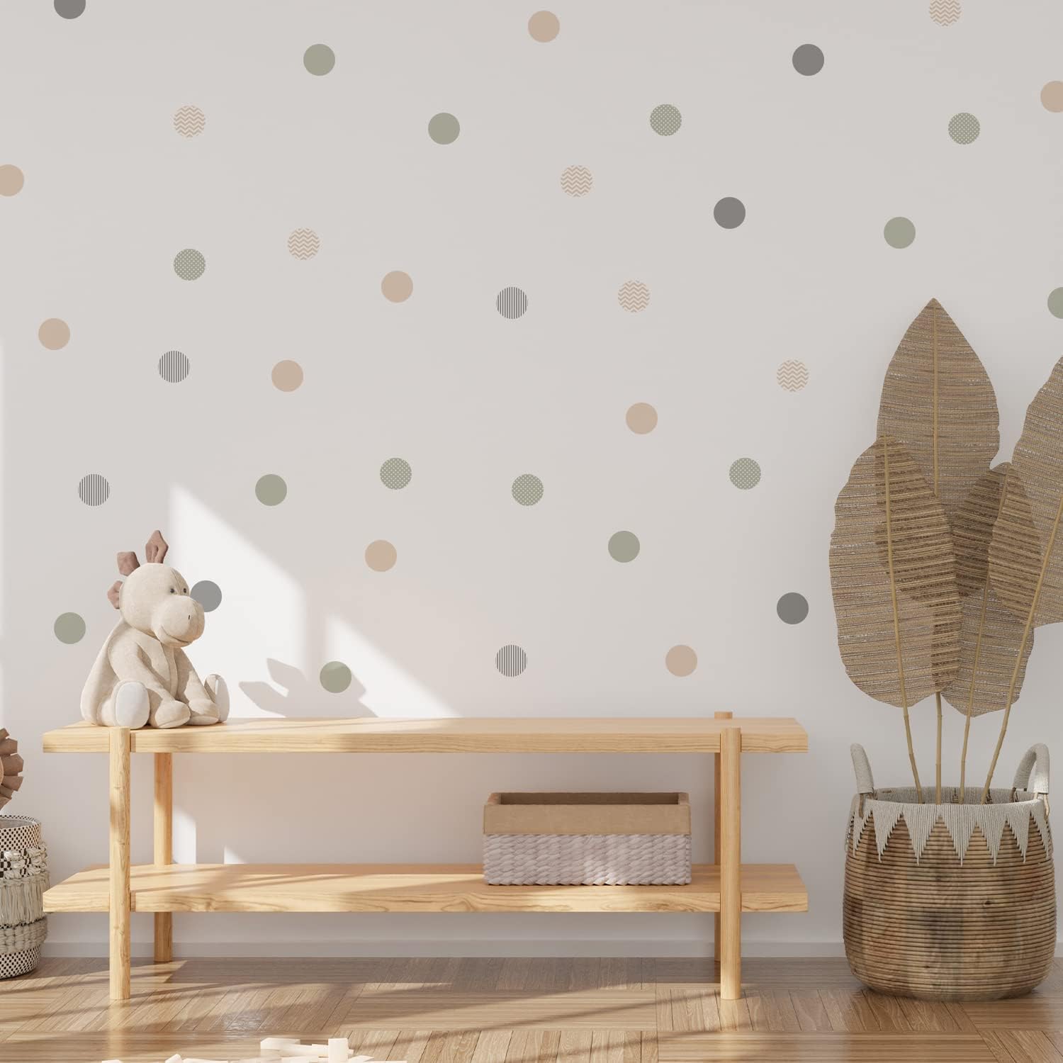 Boho Polka Dot Wall Decals / Boho Ripple-b / 12 Sheets / Set of 72
