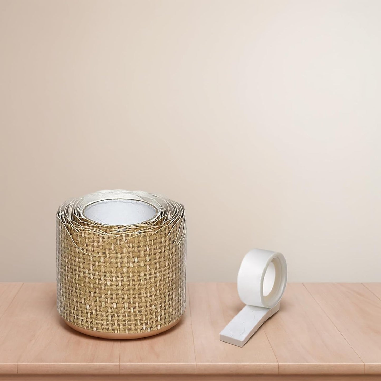 Scalloped Border Trim / Burlap / White
