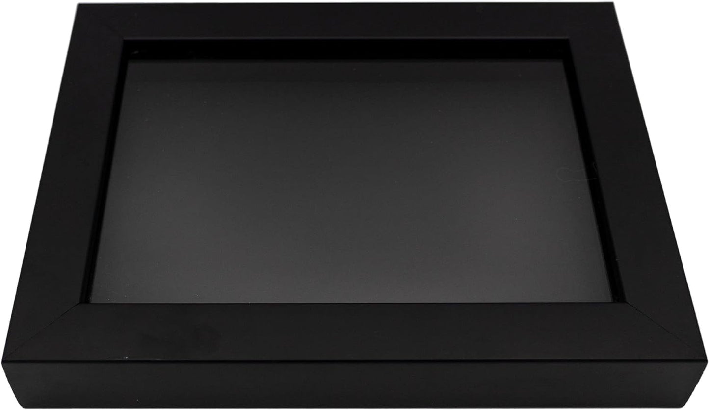 Black 16x20 Wood Shadow Box Display Frame with Black Acid-Free Backing UV Acrylic & Hanging Hardware - with 3/4" Usable