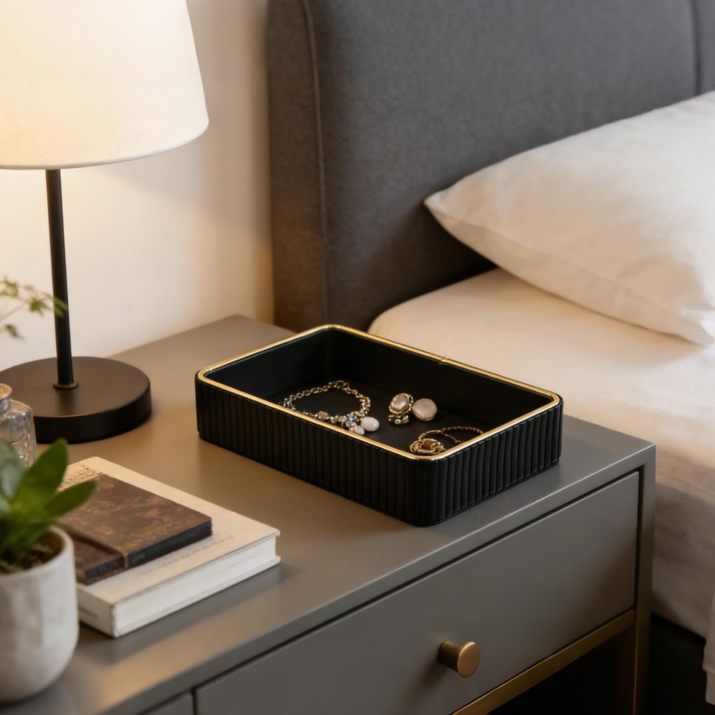 PU Leather Valet Tray / Black