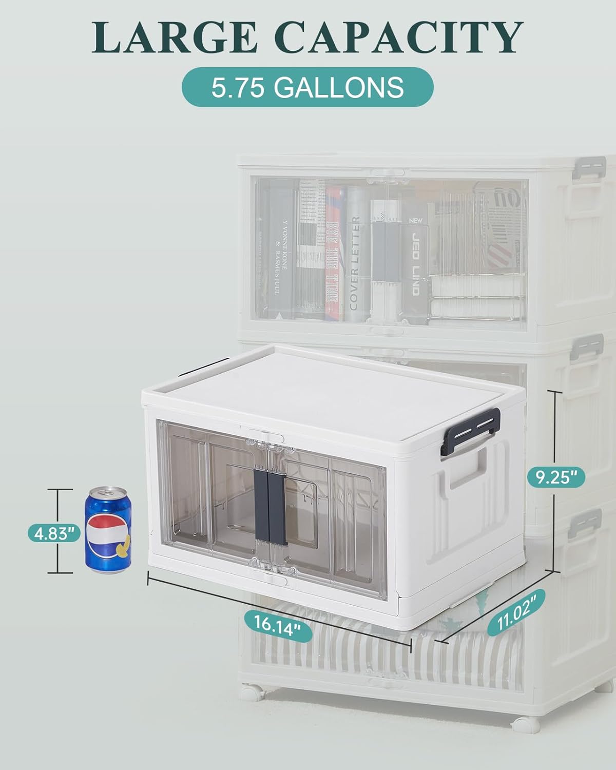 23QT Stackable Lockable Storage Bins / 23qt-white / Set of 3