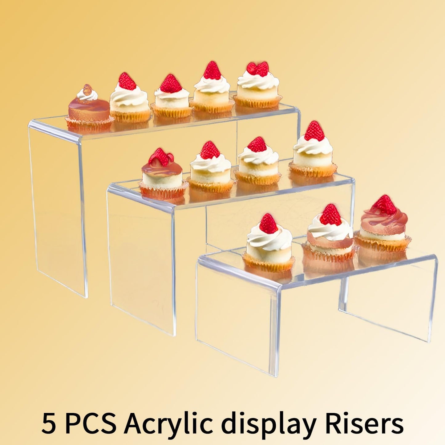 Multi-Size U-Shaped Stands for Retail / Clear / 7 Inch / Set of 5