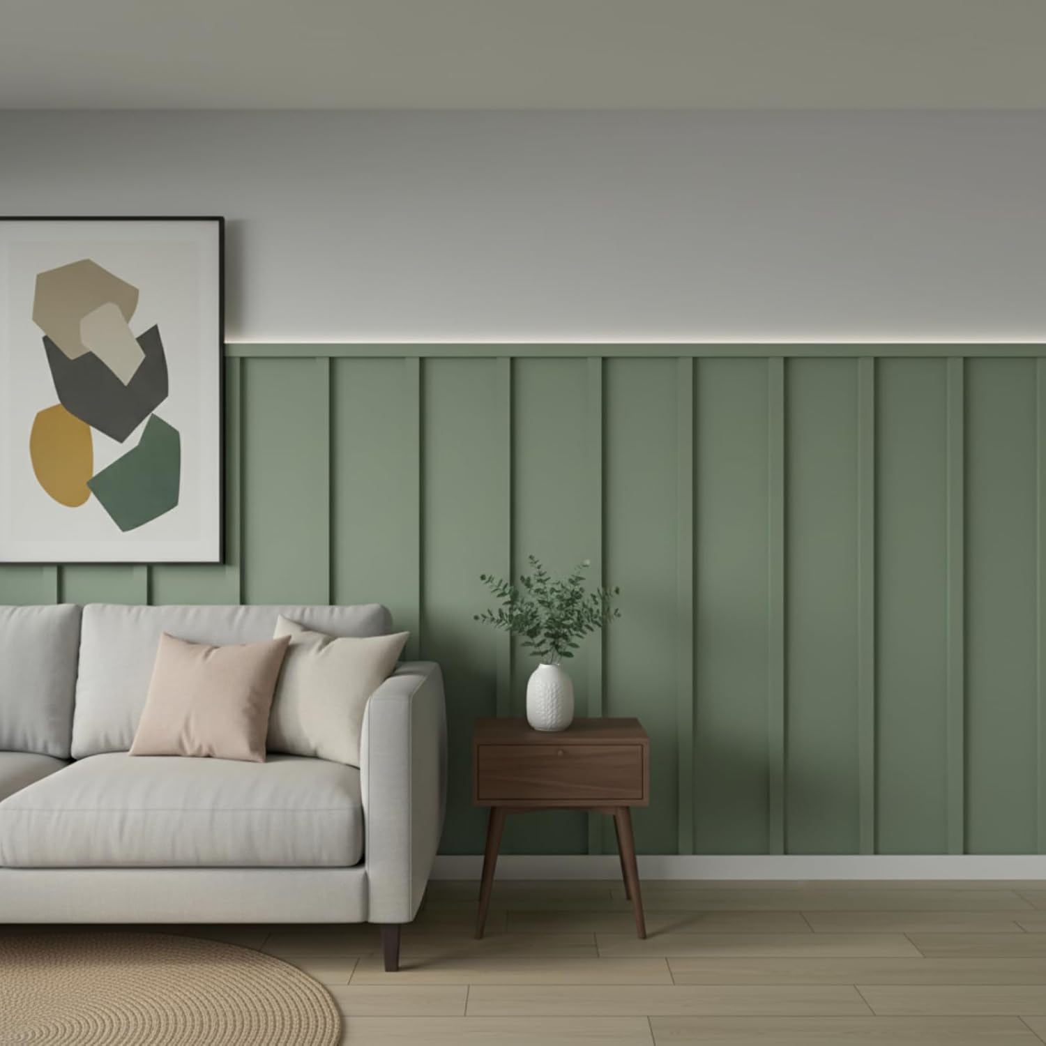 MDF Board and Batten Wall Panel Kit Premade Wainscoting Panels Decorative Wall / 157.48 x 62.99