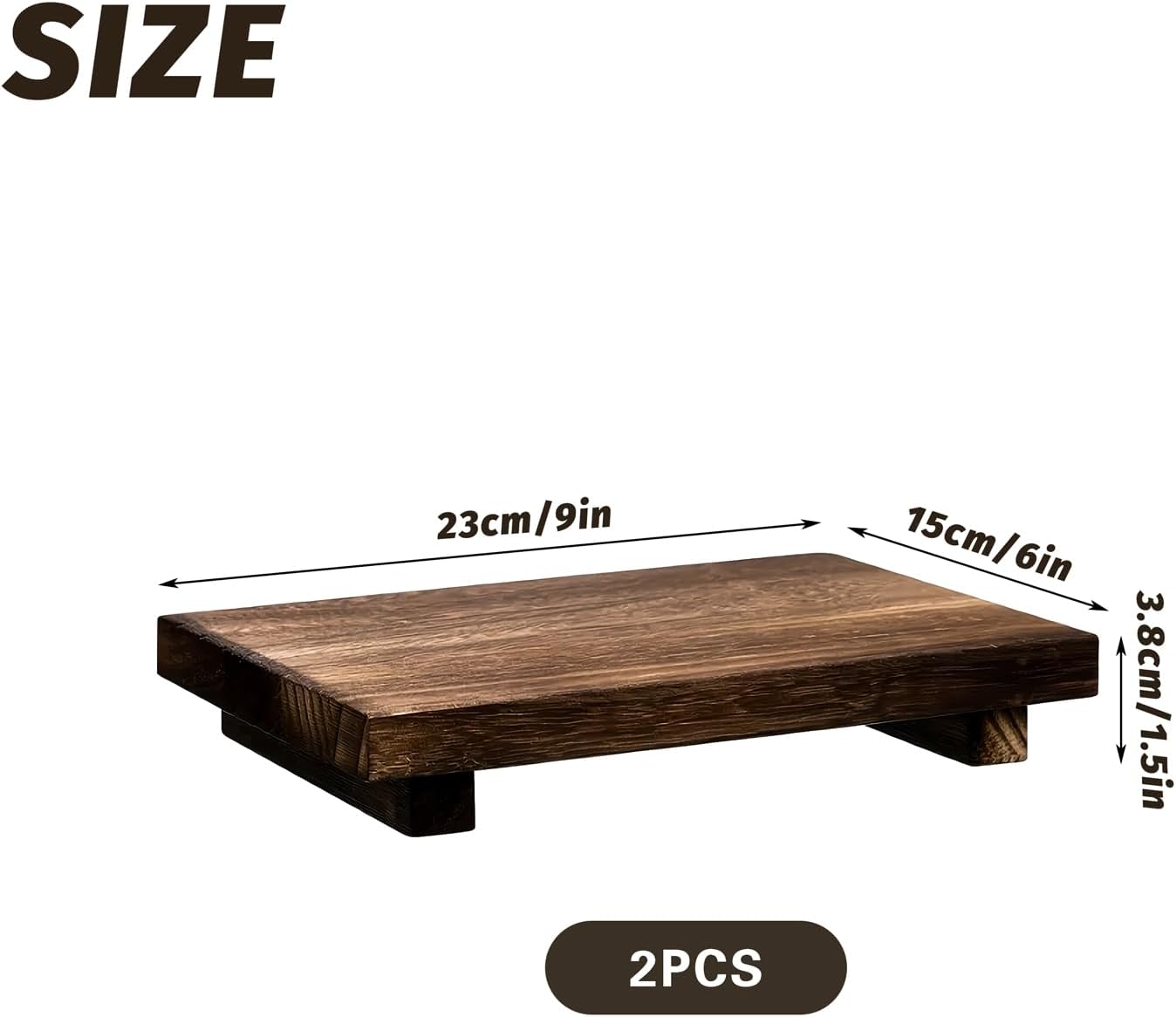 Wood Pedestal Stand Risers for Decor / Set of 2