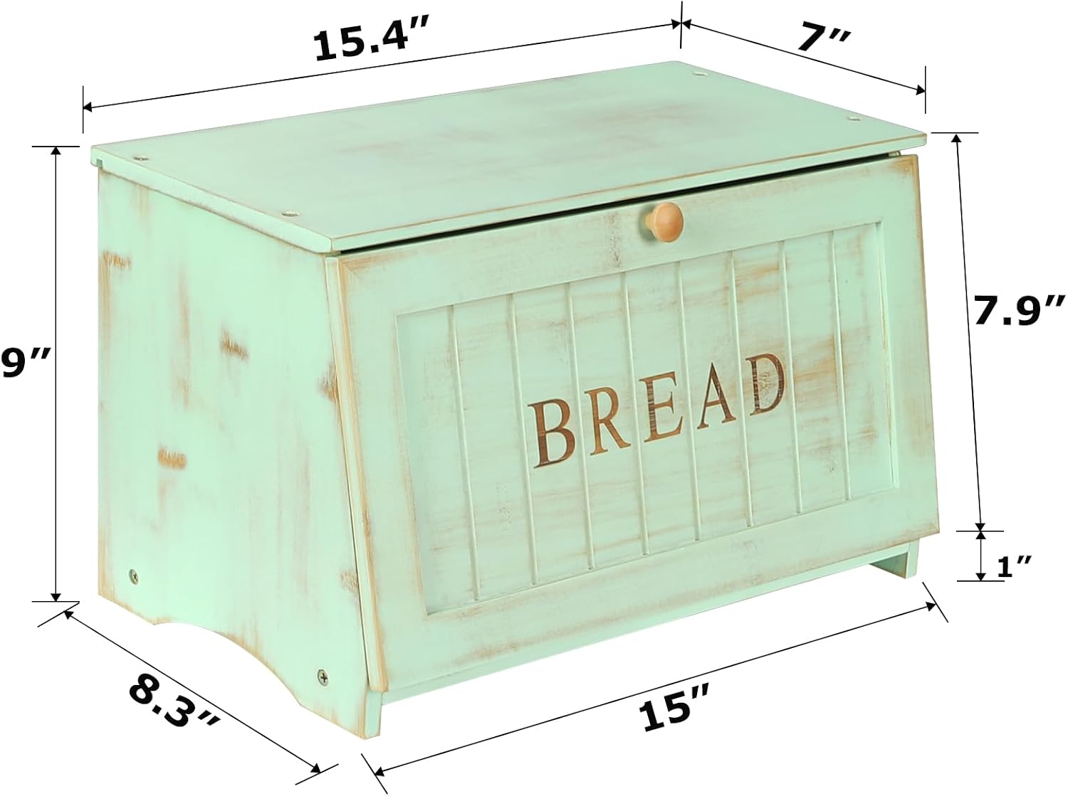 HOMEKOKO Large Wood Bread Box for Kitchen Counter, Retro Design Single Layer Bamboo Large Capacity Food Storage Bin