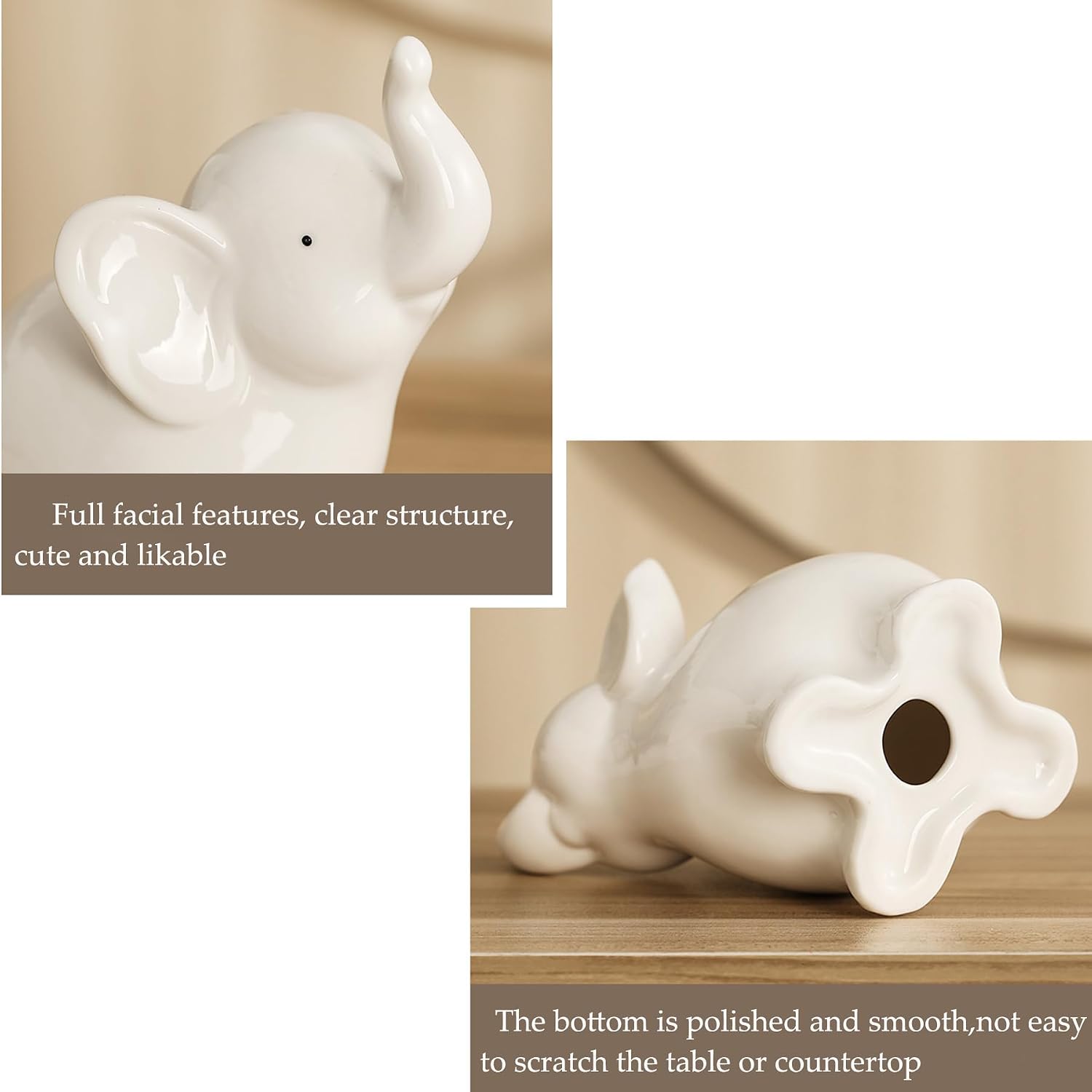 White Elephant Statue / White Upgraded Large