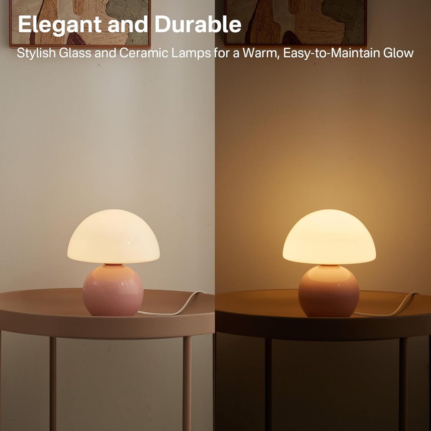 Mushroom Lamp Desk Lamp / Pink