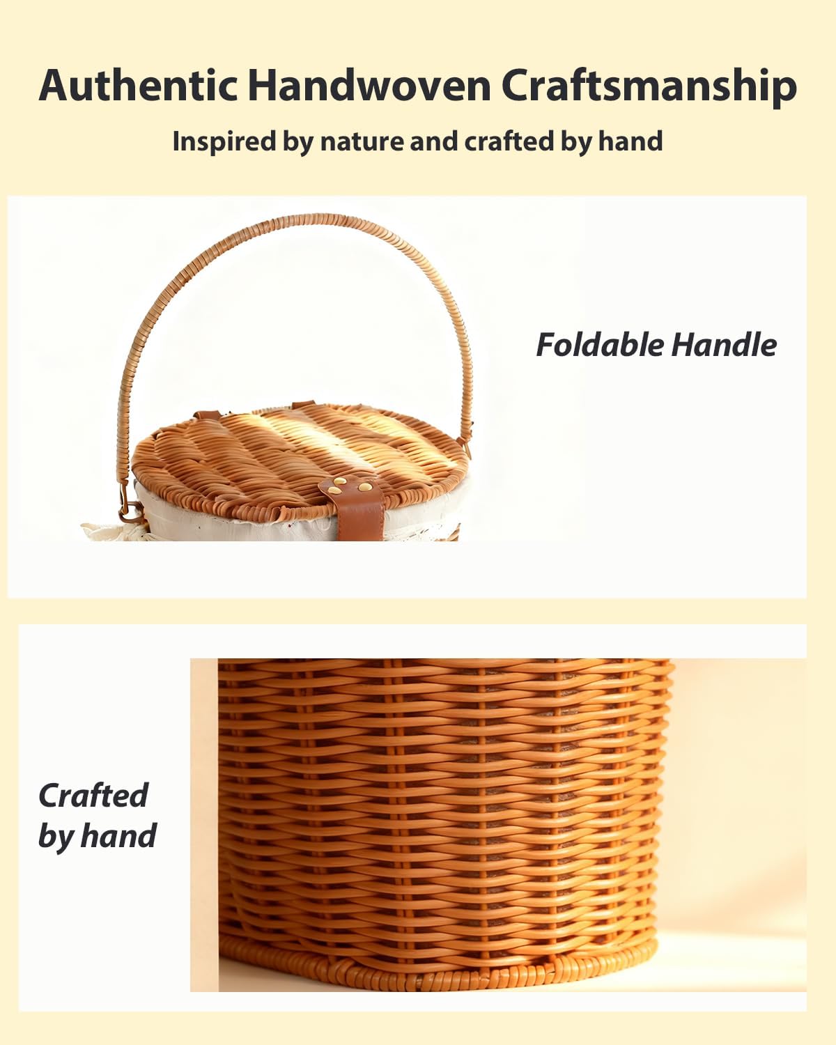 Small Picnic Basket / White