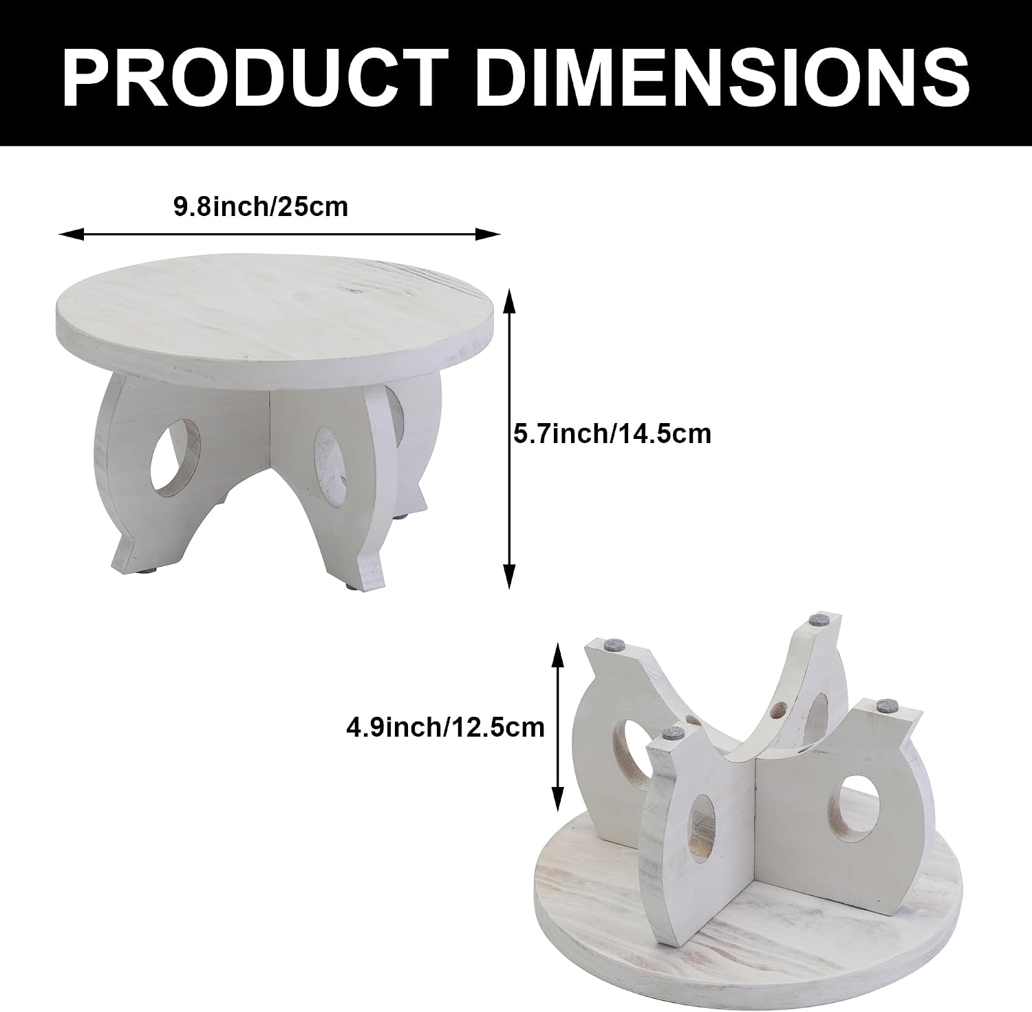 Small Plant Stand Kitchen Display Stand 10 inch Plant Holder Plant Stool Round Stand Risers Farmhouse Rustic Balcony