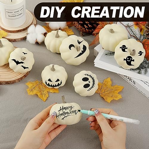 Artgar Pumpkin Decor - White Pumpkin - 10 PCS Mini Pumpkins Harvest Set