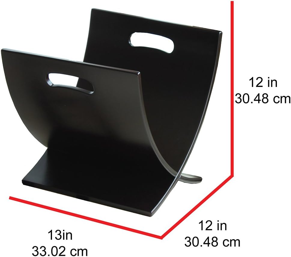 Oceanstar M1170 Contemporary Wooden Magazine Rack, Black