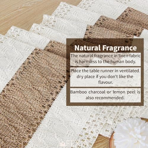 FEXIA Boho Table Runner for Fall Home Decor 12x90 Rustic with Tassels