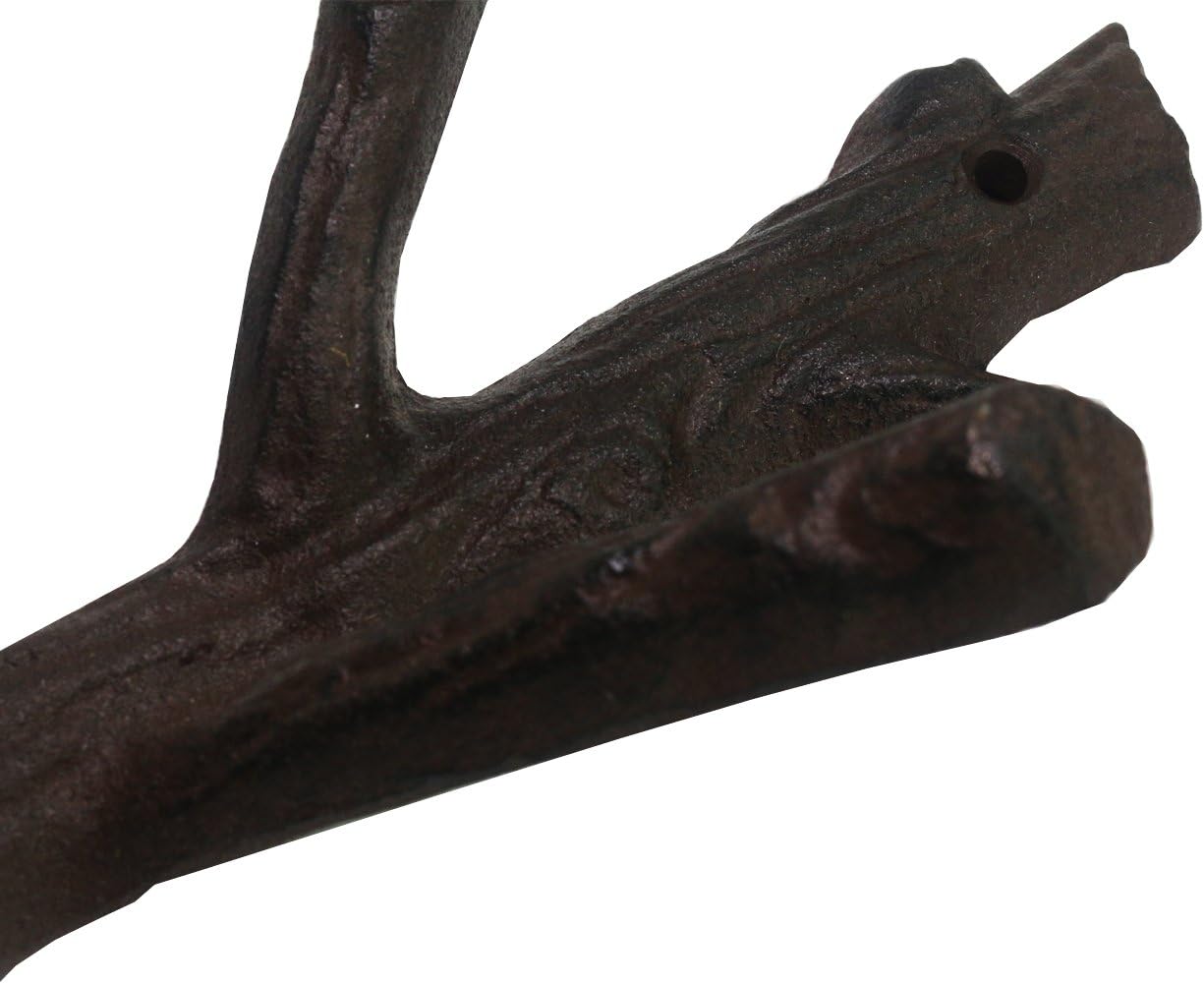 Decorative Branch Cast Iron Wall Hooks/Hanger/Heavy Duty Home Storage Rack / Brown / Set of 2