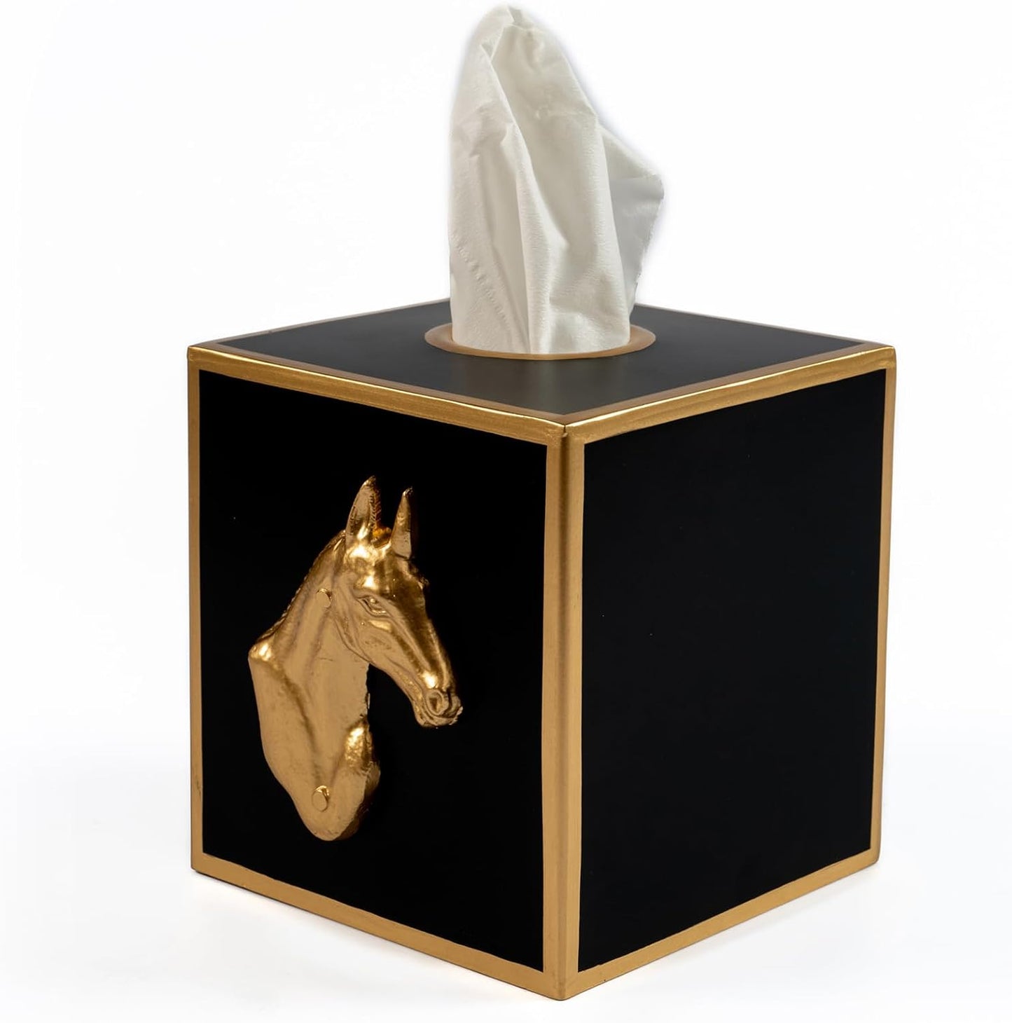 Jaye’s Studio Decorative Tissue Box Cover / Black Horse / Regency