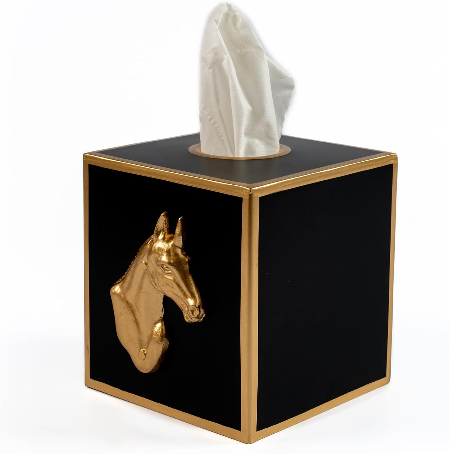 Jaye’s Studio Decorative Tissue Box Cover / Black Horse / Regency