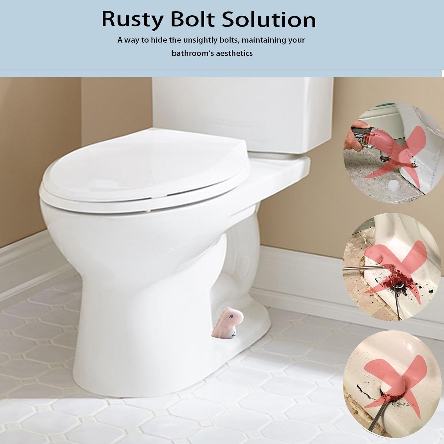 Animal Toilet Bolt Covers Decorative for Bottom / Dinosaur-yellow / Set of 2