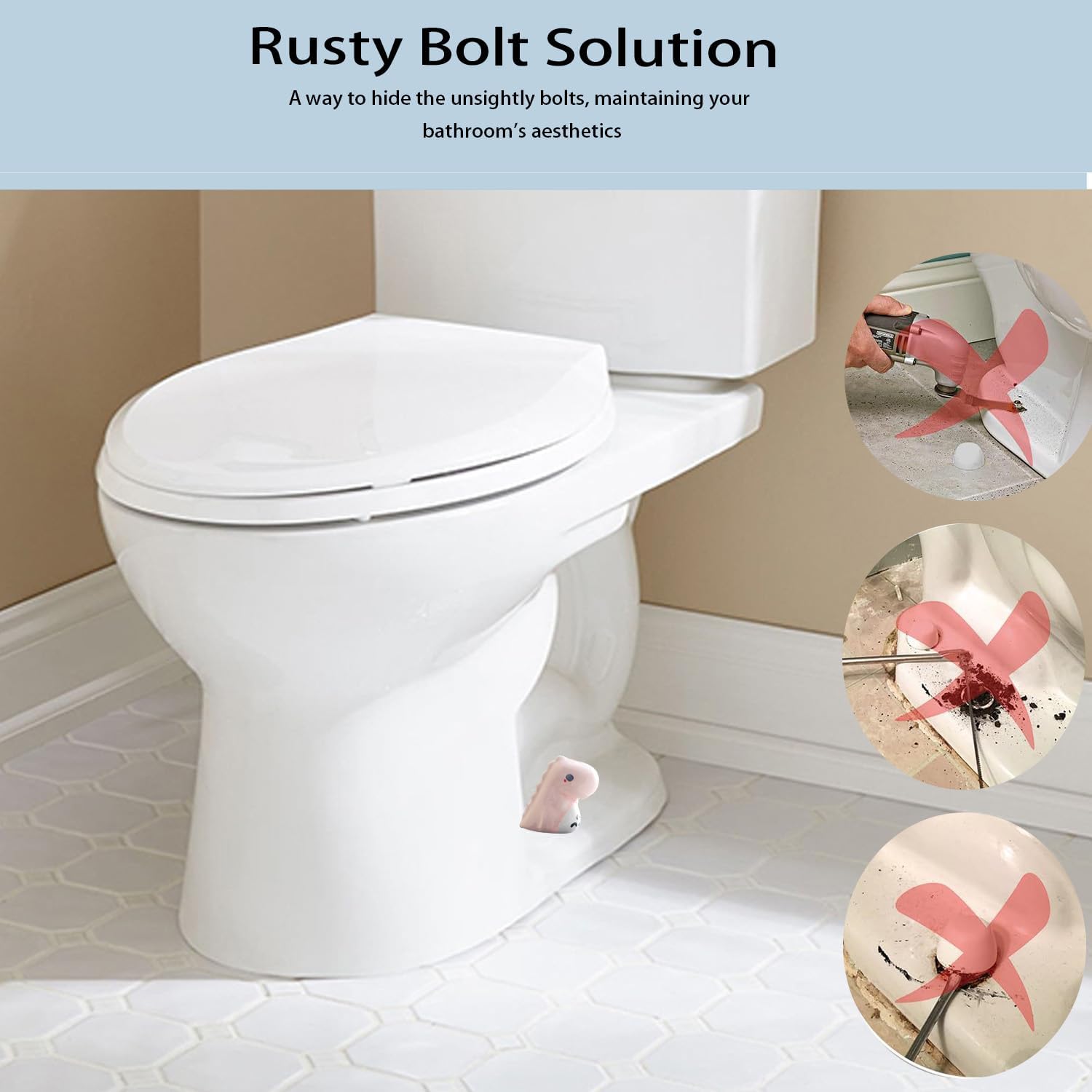 Animal Toilet Bolt Covers Decorative for Bottom / Dinosaur-yellow / Set of 2