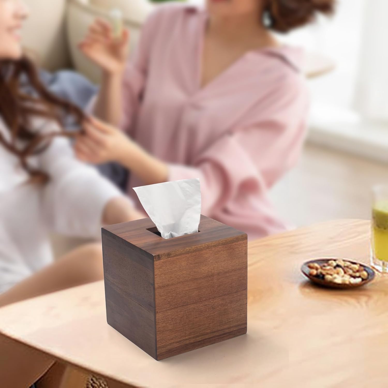 Acacia Wood Facial Paper Holder / Square