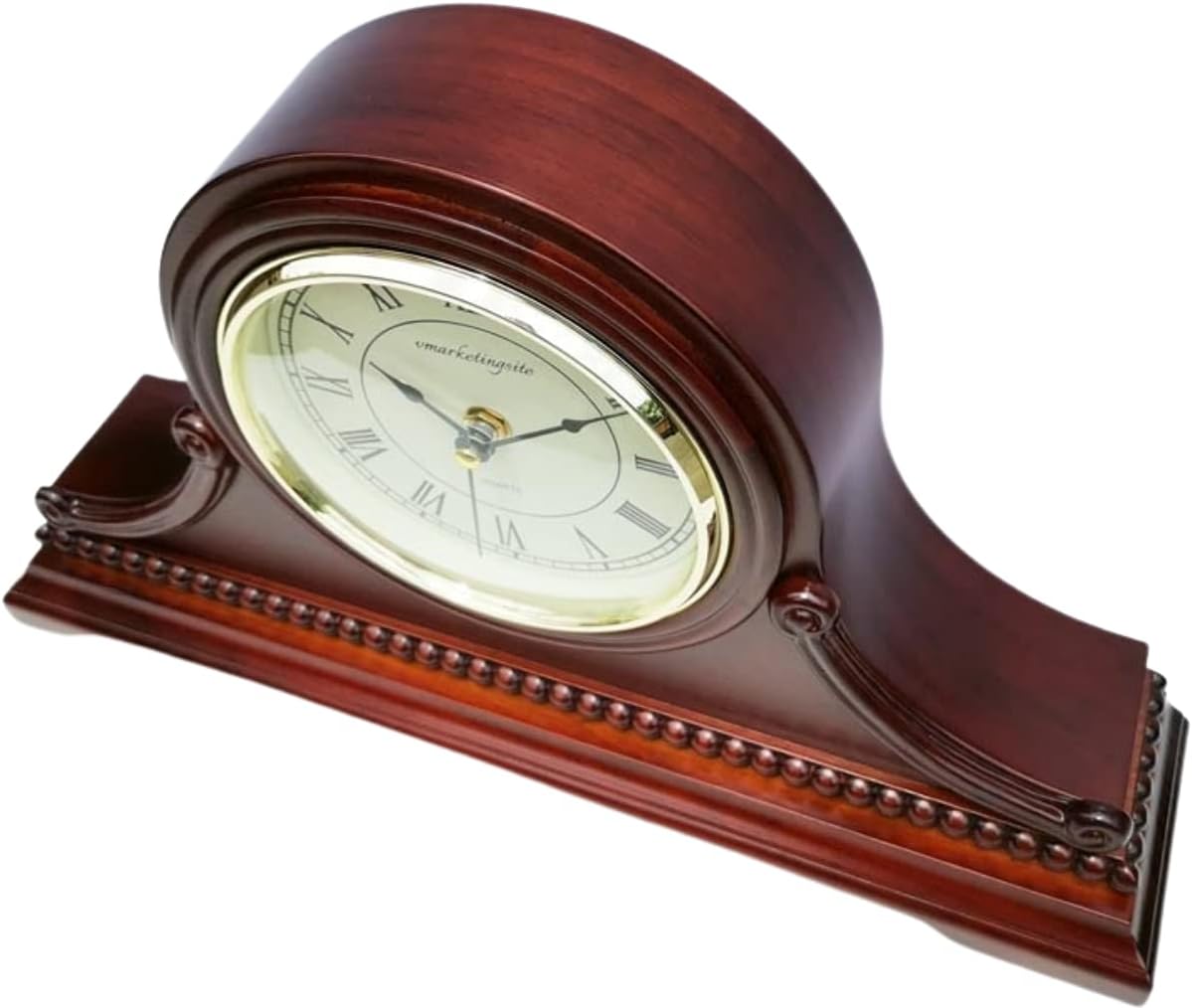 Mantel Clocks, Battery Operated, Silent Wood Table Clock with Westminster Chimes On The Hour, Solid Wooden Shelf