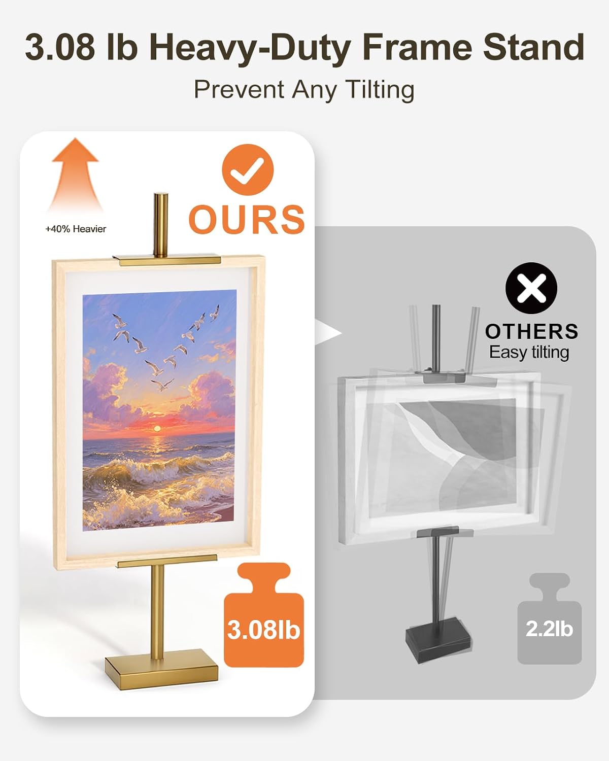 Adjustable Tabletop Easel Stand, Picture Easels for Display Up to 29" H, Metal Picture Frame Holder Stand Table for