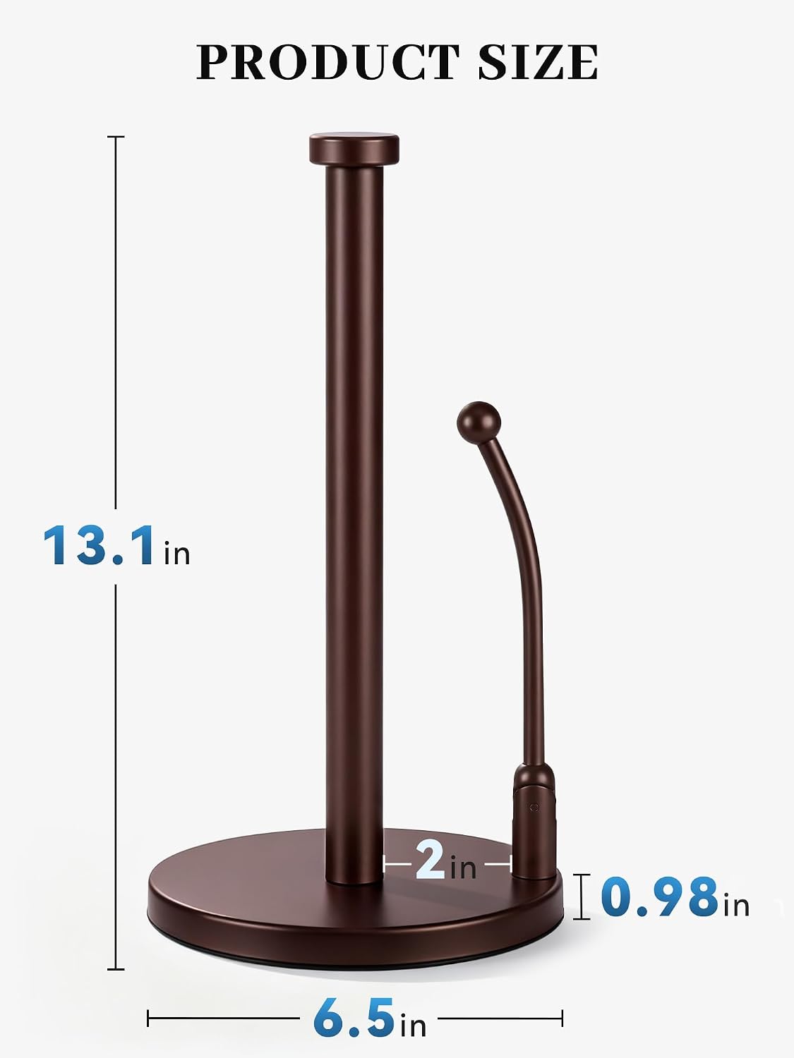SMARTAKE Paper Towel Holder Countertop, Non-Slip Weighted Base, Bronze | Freestanding Kitchen Roll Dispenser, Rustproof