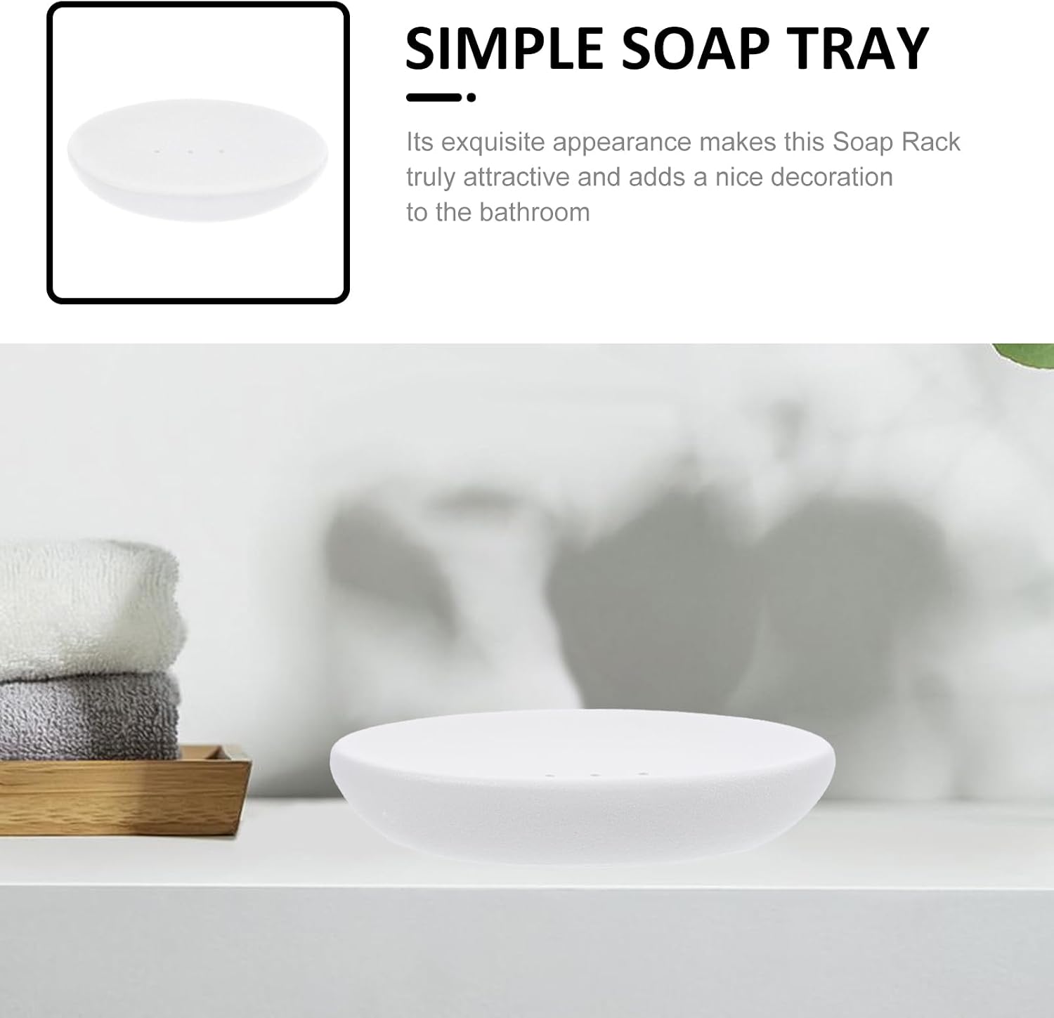 Ceramic Soap Dish In Oval Soap Holder / White / 4.60 x 3.34 x 0.78
