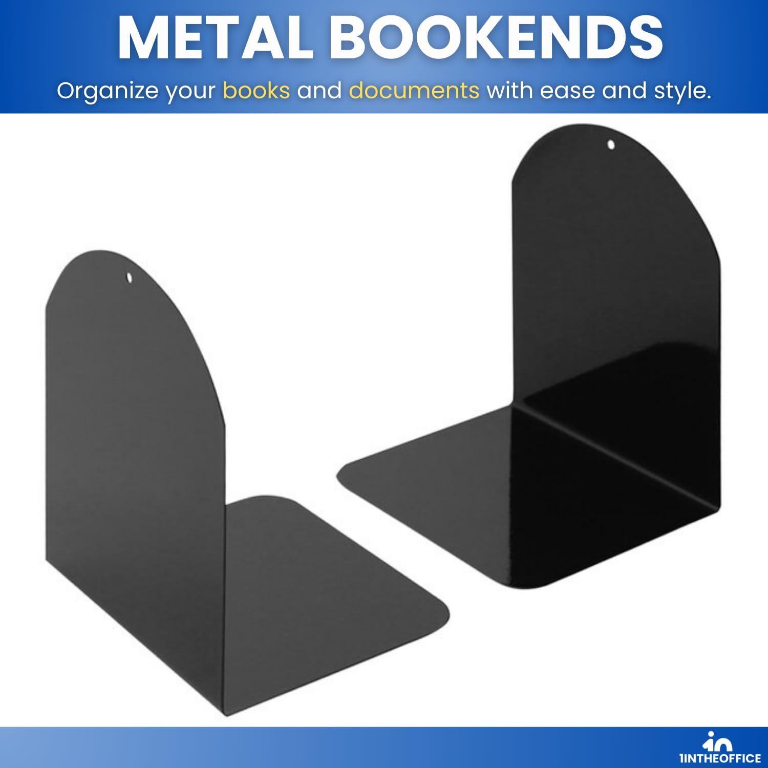Metal Bookends / Bookends / Black / 6 x 5 x 7 / Set of 4