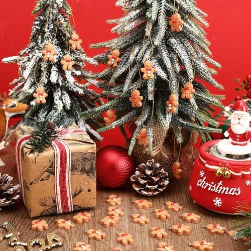 48Pcs Mini Gingerbread Men Ornaments Christmas Tree Decorations
