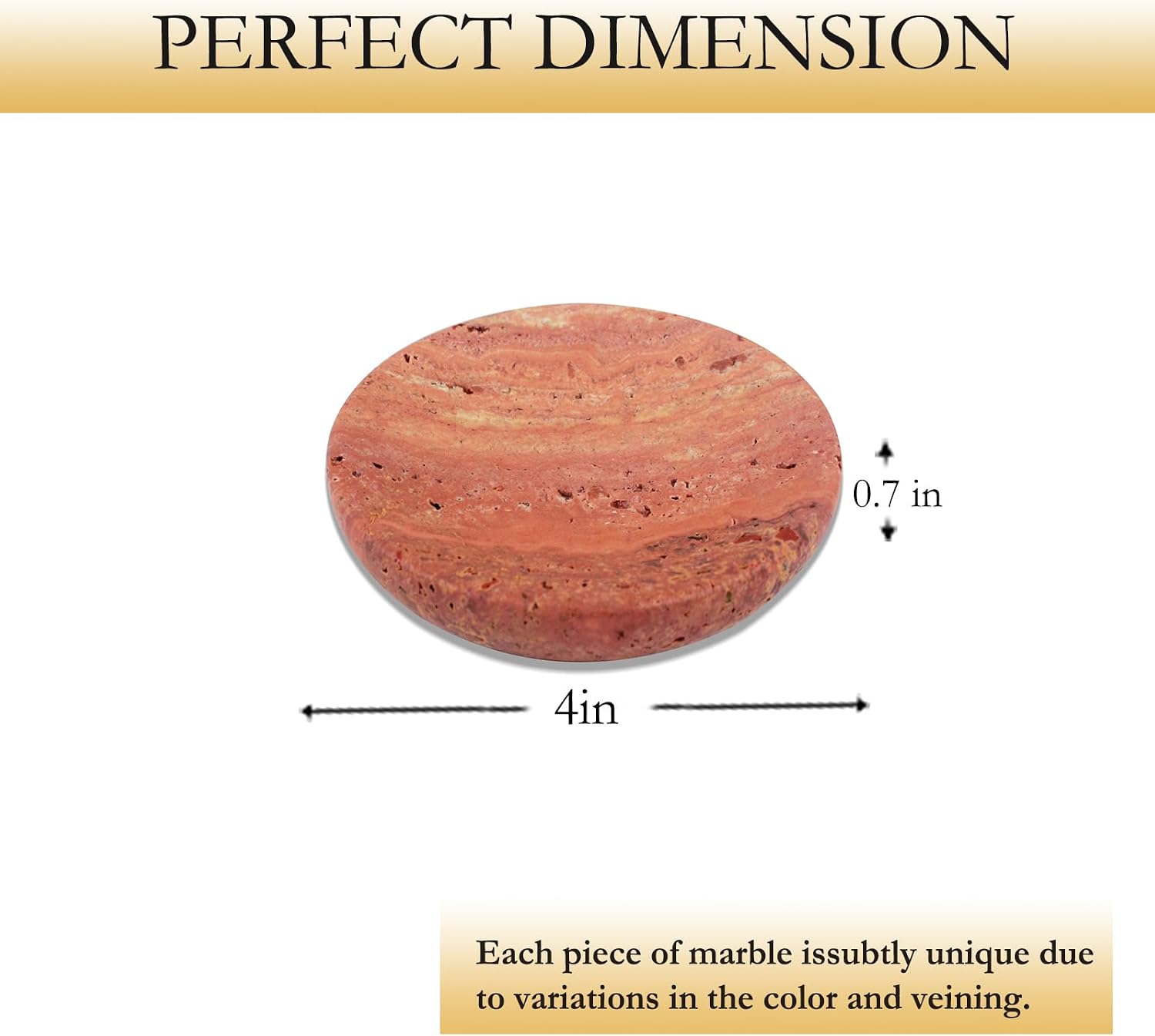 Sponge Holder / Stone Jewelry Holder / 4" R / Red Travertine