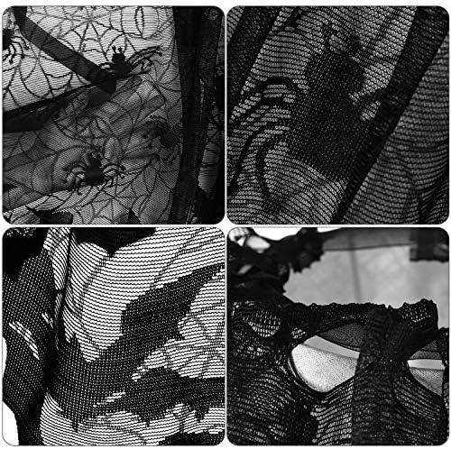 Boao 2 Pieces Halloween Spider Web Lamp Shade Cover Lace Cobweb Topper