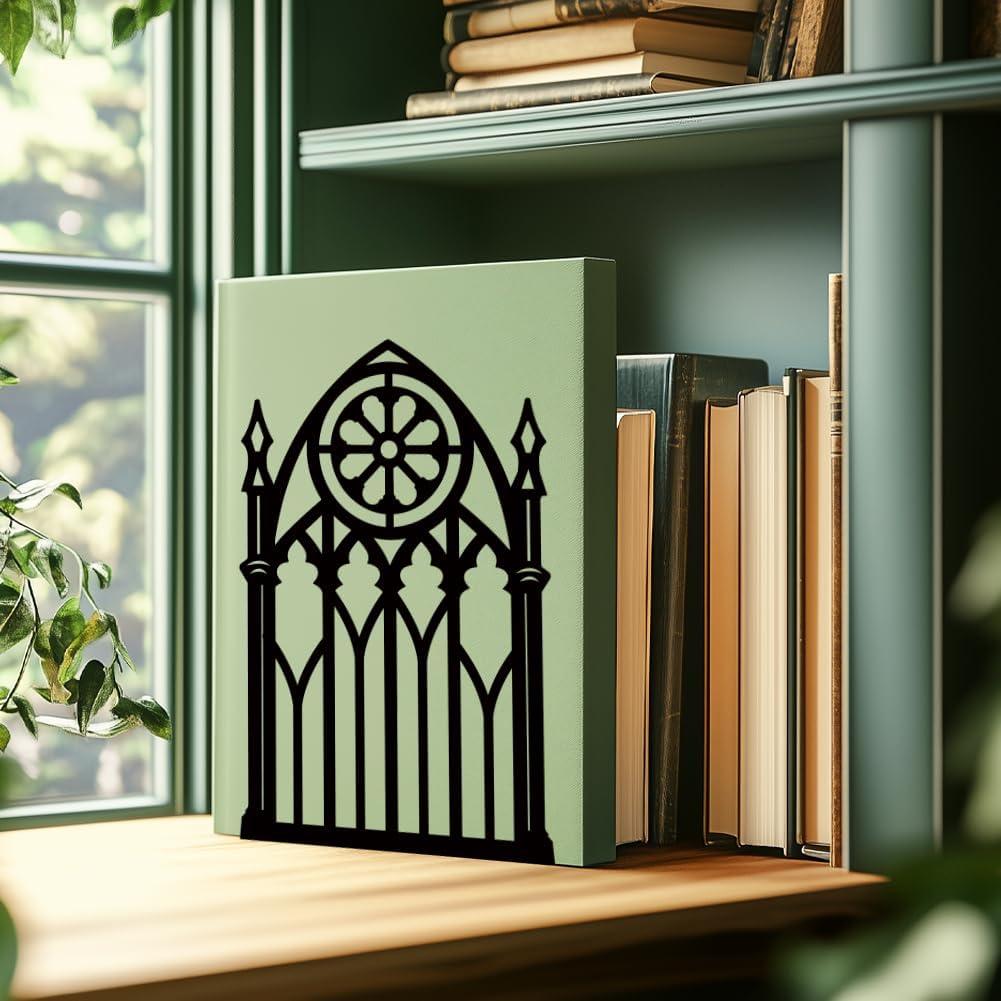 Metal Bookends for Desk Organizer / Gothic Gate
