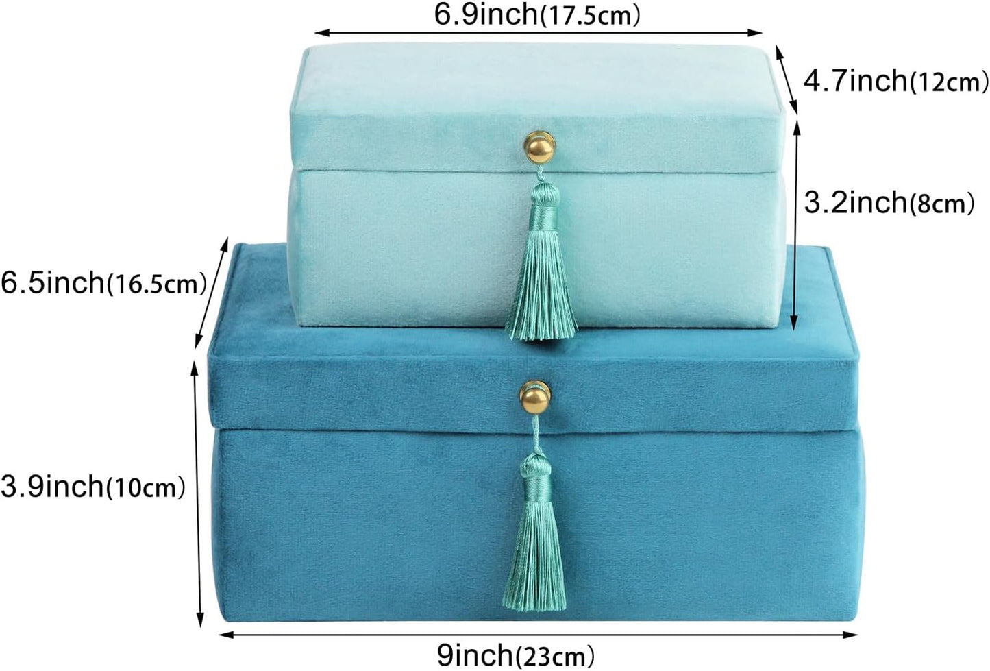 Velvet Jewelry Boxes Decorative Boxes / Blue