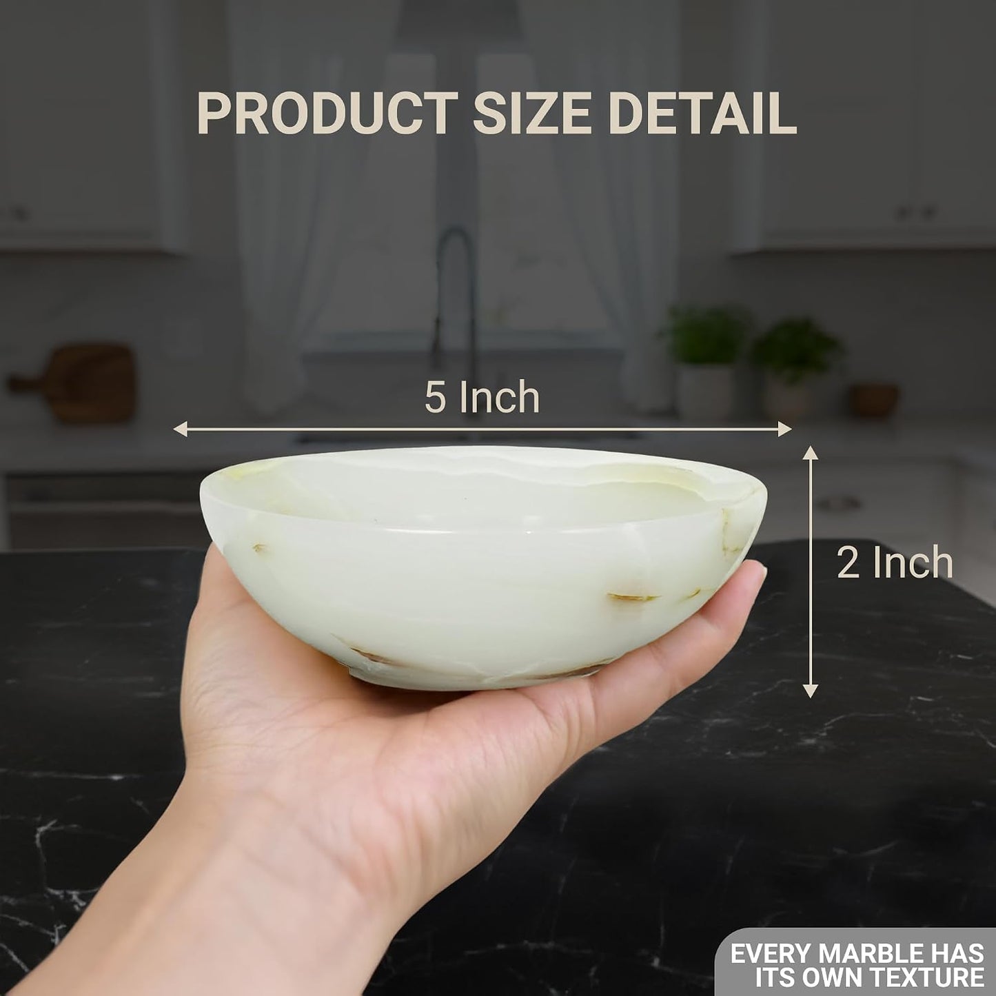 Vanity Organizer / Marble Ring Jewelry Dish Tray / Onyx White - 5" Inch